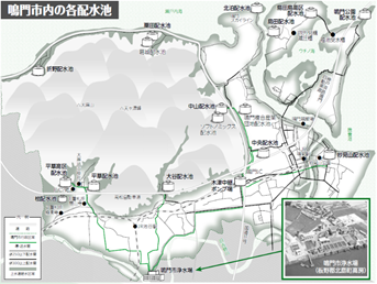 鳴門市内の各配水池