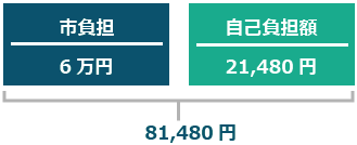 市負担6万円、自己負担額21,480円→81,480円