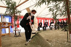 令和4年4月19日（火）新庁舎整備事業 安全祈願祭（本庁舎建設予定地）