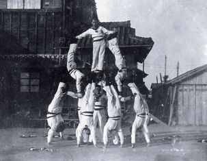 Some German POWs during their practice sessions