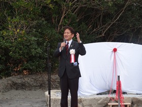 伍代夏子「鳴門海峡」歌碑　除幕式