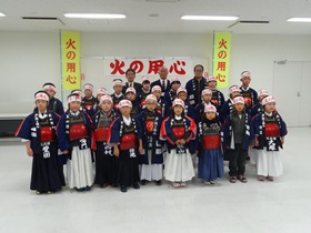 光武館道場幼少年消防クラブ「火の用心」街頭広報